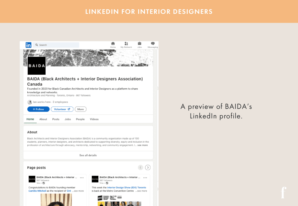 Social Media for Interior Designers LinkedIn